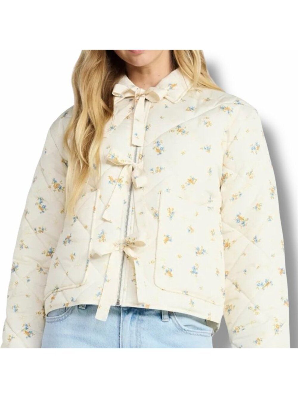 No Boundaries Quilted Bow Jacket Size Small